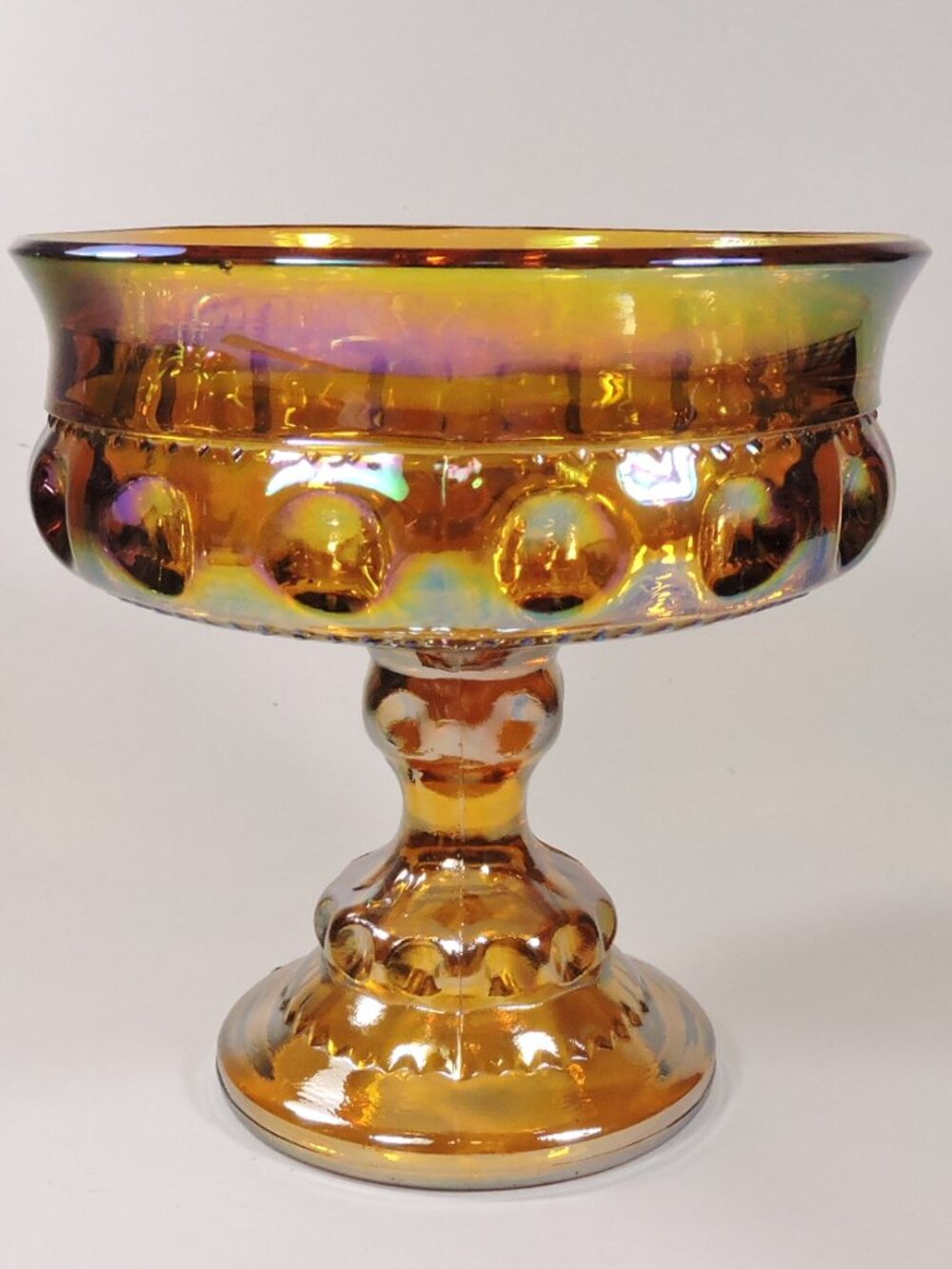Vintage Indiana Marigold Carnival Glass Candy Dish - King's Crown Pattern - Picture 2 of 6